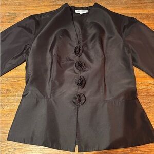 ANNE FONTAINE 100% Silk Blouse with Rosette Buttons 🇫🇷 Made in France
